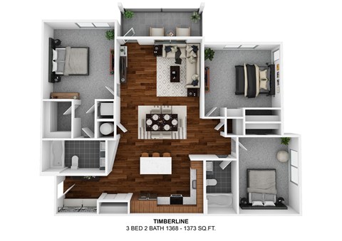 Montane Apartments 3D FP - Timberline  at Montane, Colorado